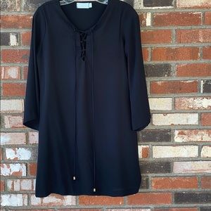 WOMENS BLACK VERONICA M FRONT LACE UP DRESS SIZE XS MADE IN USA🇺🇸👗🖤